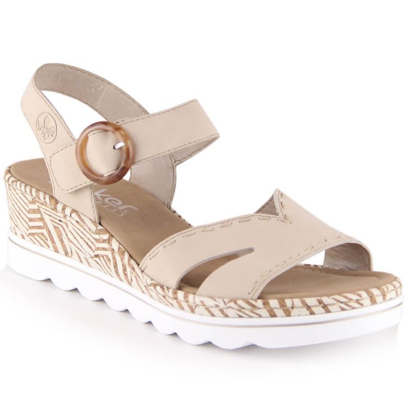 Sandalias cuña cómodas Rieker W RKR595, beige
