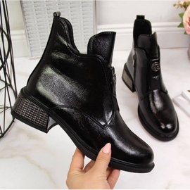 Botines Filippo W PAW256 negros con bloque decorativo