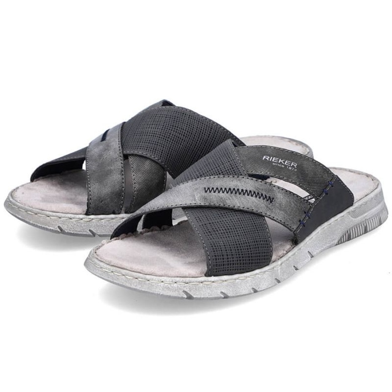 Cómodas chanclas Rieker M RKR581 gris