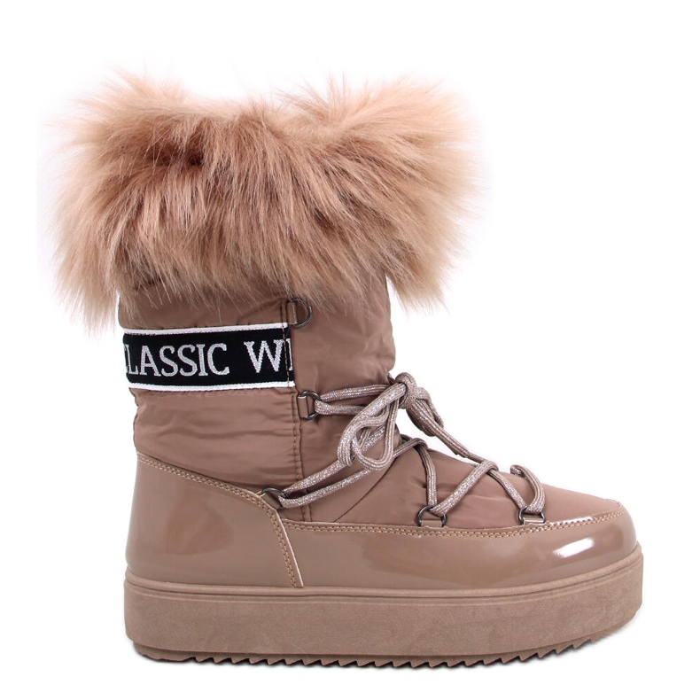 Botas de nieve de piel Kendals Khaki beige