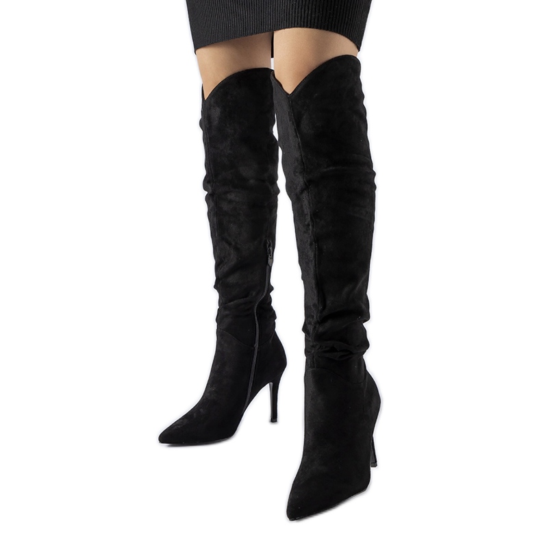 Botas largas negras con tacón alto de Joppo negro Botas largas negras con tacón alto de Joppo negro