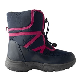 Botas de nieve azul marino Lee Cooper LCJ-22-44-1364K rosado