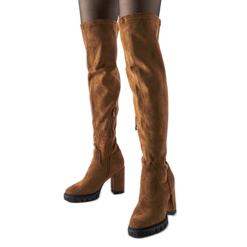 Botas de tacón Railroad largas marrones marrón