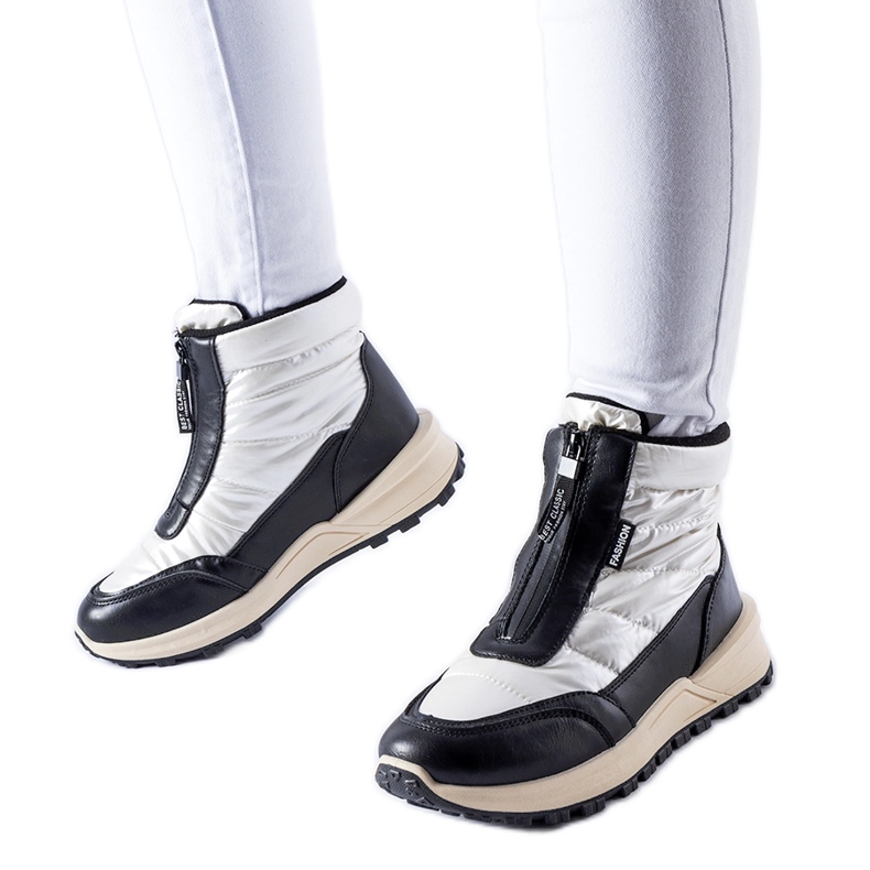 Botas de nieve blancas con aislamiento y cremallera Ritter. blanco