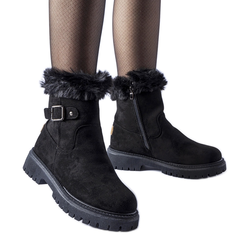 Botas aislantes negras con pelo Odetta negro