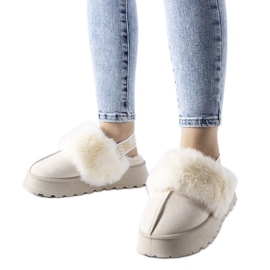 Pantuflas aislantes beige claro con banda elástica de Sangro