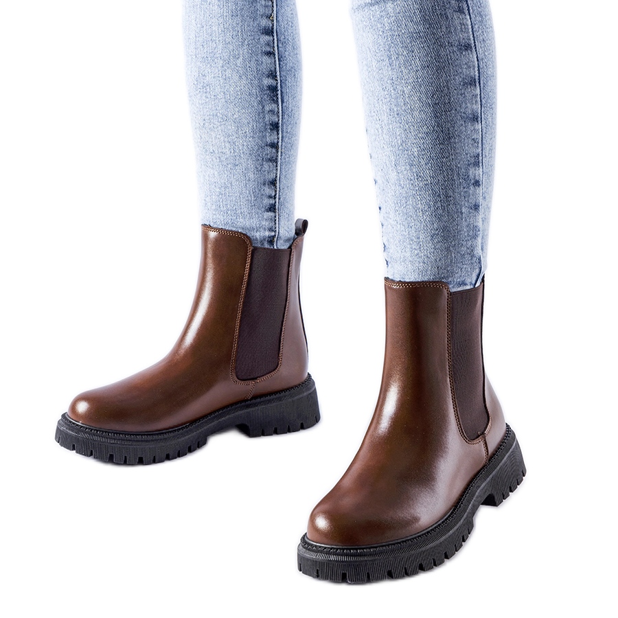 Botines marrones con cordones hot sale