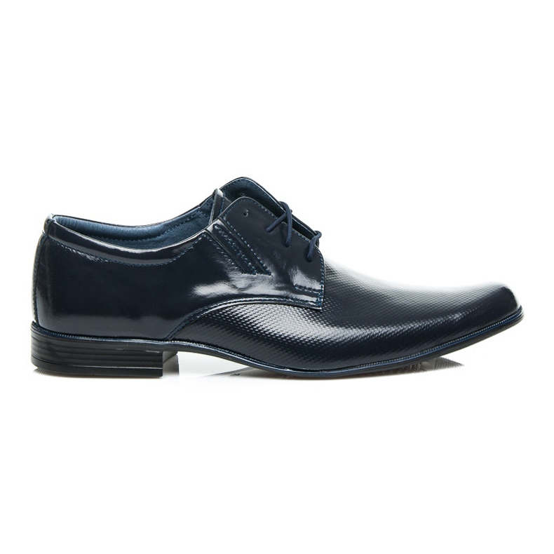 Lucca Zapatos de cuero brillante azul
