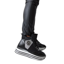 Zapatillas aislantes negras con purpurina Deleon negro