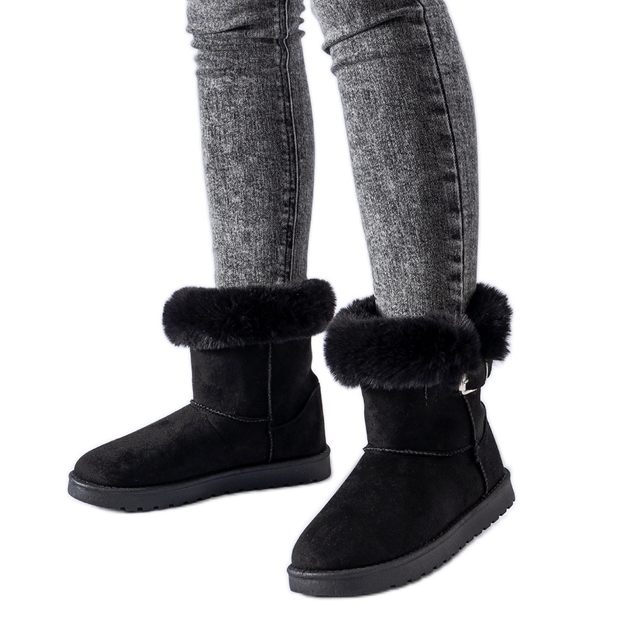 Botas de nieve Borgorato negras forradas de pelo. negro KeeShoes