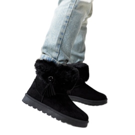 Botas de nieve Geradino negras forradas de pelo. negro