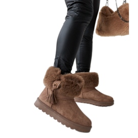 Botas de nieve Geradino marrones forradas de pelo marrón