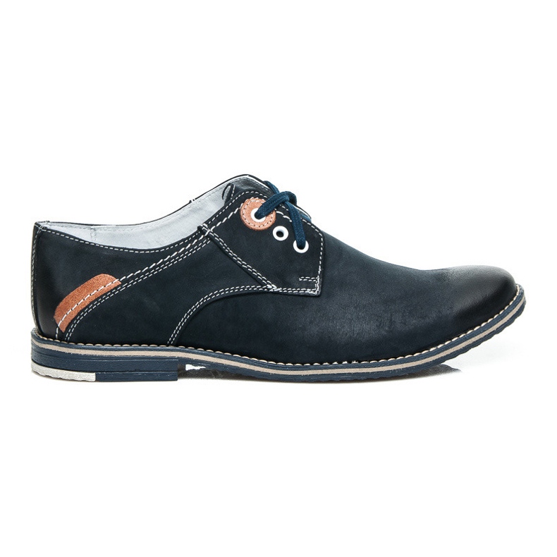 Lucca Zapatos de cuero azul oscuro