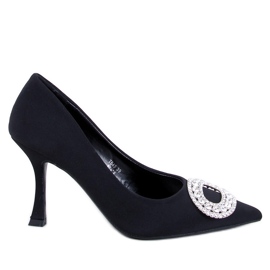 Apriatis Tacones de noche negros con circonitas