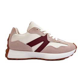 Deportivas Mujer Chloette Beige y Burdeos