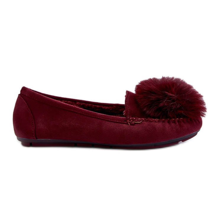 Mocasines de Mujer con Pelo Novas Burdeos rojo