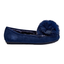 Mocasines De Mujer Con Pelo Novas Azules