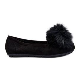 Mocasines De Mujer Con Pelo Negro Novas