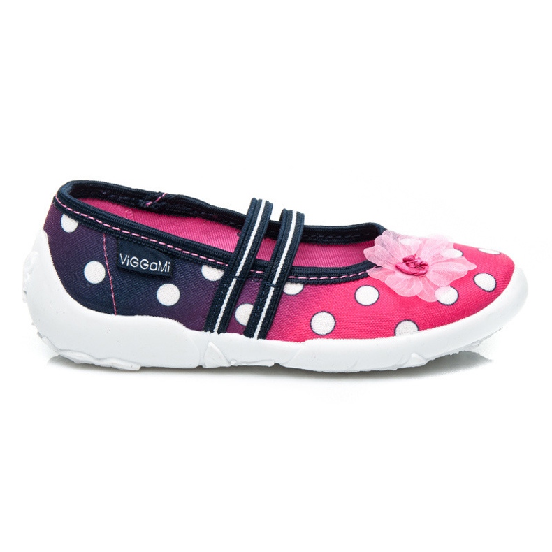 Viggami Zapatos de casa con lunares rosado