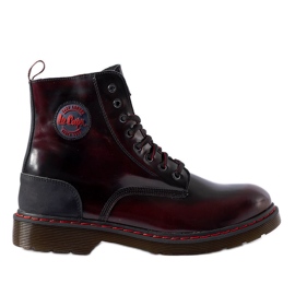 Lee Cooper Botas aislantes burdeos, piel natural LCJP-20-01-013 rojo