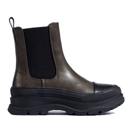 Botas Chelsea clásicas Shelovet para mujer, verde oscuro