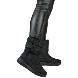 Botas de nieve cómodas, botas de invierno, botines acolchados, aislados con velcro negro