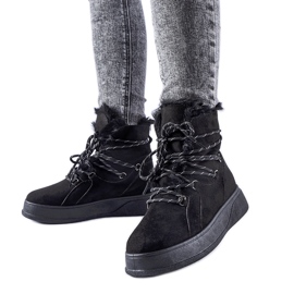 Botas de nieve negras con plataforma Rancourt. negro