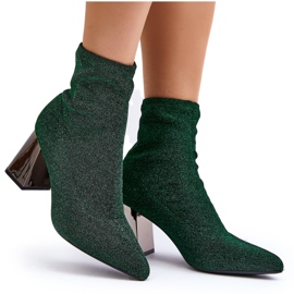 Botines Tacón Verde Brillante Sognota