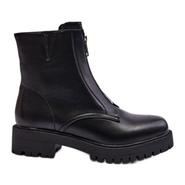 Botines Mujer Con Cremallera Negro Tisaia