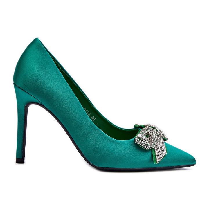 Tacones Fairine verdes con lazo. Tacones Fairine verdes con lazo.