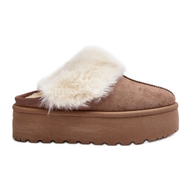 Botas de nieve de mujer Starlyn caqui con suela gruesa beige