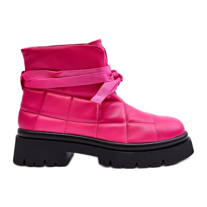 Botines De Mujer Con Acolchado Y Cordones Rosa Bizzanti rosado