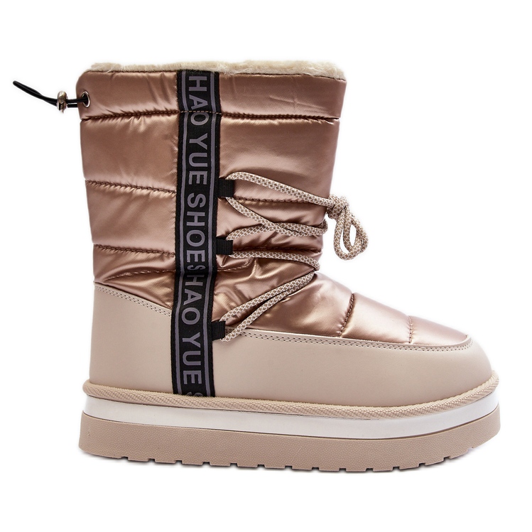 Botas De Nieve Mujer Con Cordones Beige Lilara