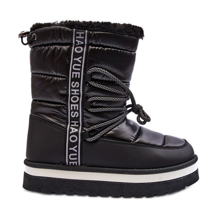 Botas De Nieve Mujer Con Cordones Negro Lilara