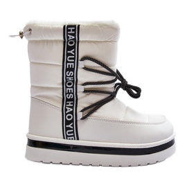 Botas De Nieve De Mujer Con Cordones Blanco Lilara
