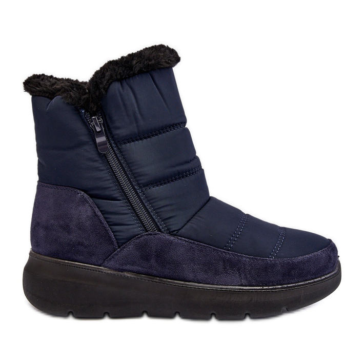 Botas de nieve para mujer con pelo, azul marino Primose
