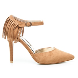 Cink Me Tacones con flecos boho marrón