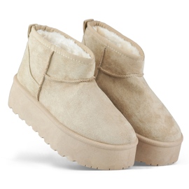 Botas de nieve con plataforma beige