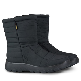 Botas de nieve de mujer, zapatos cómodos de invierno con cremallera. negro