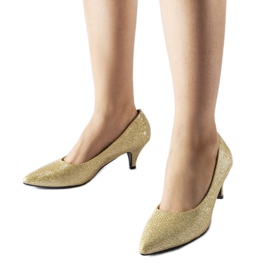 Zapatos de tacón Pescara con brocado dorado