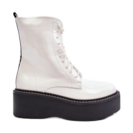 Botas Mujer Charol Suela Gruesa Movana Blanco Botas Mujer Charol Suela Gruesa Movana Blanco