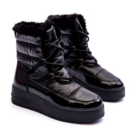 News Botas de nieve de mujer con cordones y pelo negro Lexxina