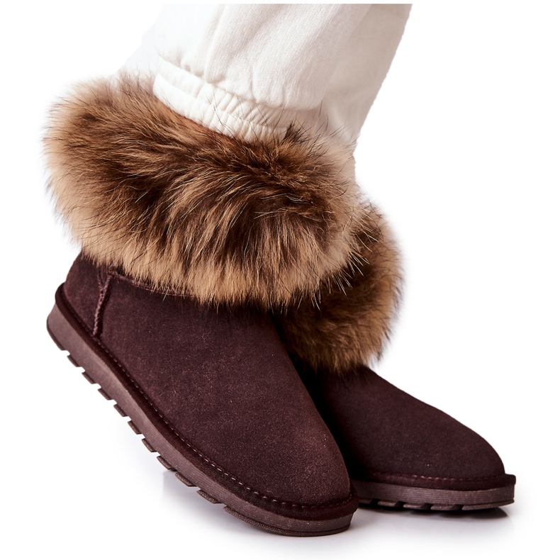 Mukluks de cuero para mujer con piel, marrón Mukluks de cuero para mujer con piel, marrón