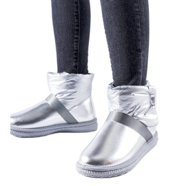 Botas para la nieve cortas y brillantes plateadas de Delaune plata Botas para la nieve cortas y brillantes plateadas de Delaune plata