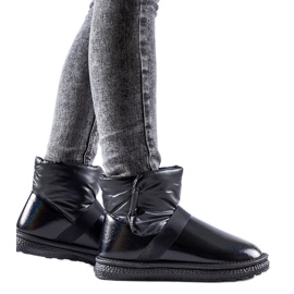 Botas de nieve cortas Delaune negras brillantes negro