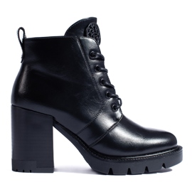 W. Potocki Botines de mujer Potocki negros con tacón