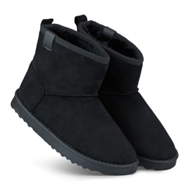Botas de nieve clásicas negras, botas de invierno con aislamiento para mujer. negro