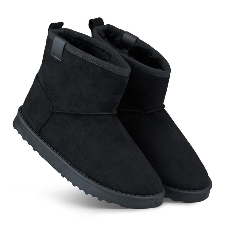 Botas de nieve clásicas negras, botas de invierno con aislamiento para mujer. negro