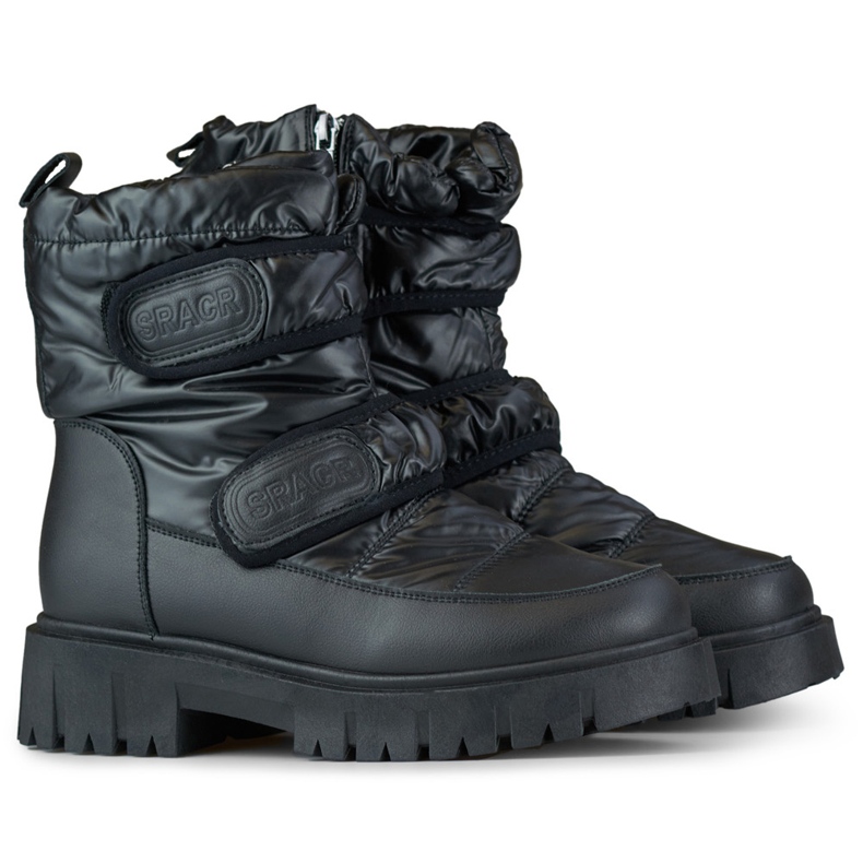 Botas de nieve de mujer cálidas Laila con velcro. negro