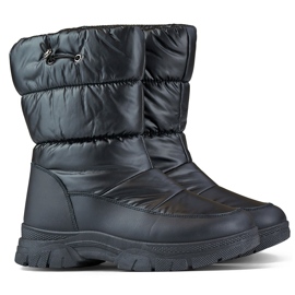 Botas altas de invierno para mujer con cordón, botas de nieve negras negro